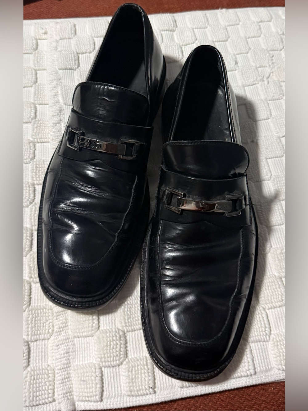 Gucci Vintage Classic Black Loafers - Size 12